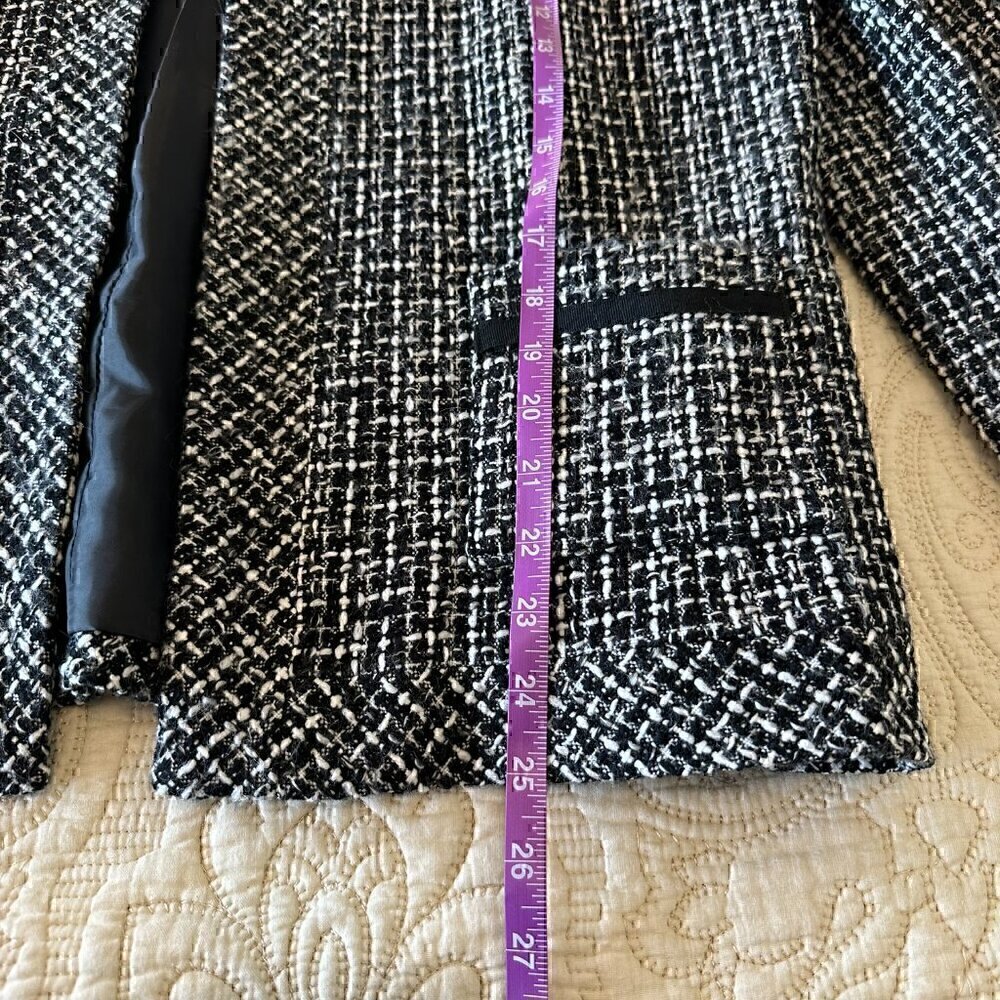 Karen Scott PLUS women's blazer suit jacket black white grey patterned women 14 - Picture 10 of 12